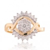 Designer Ring with Certified Diamonds in 18k Yellow Gold - LR0872P
